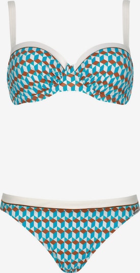 SUNFLAIR Bikini in türkis / kastanienbraun / weiß, Produktansicht