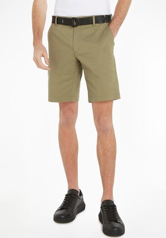 Calvin Klein Regular Pants in Green: front