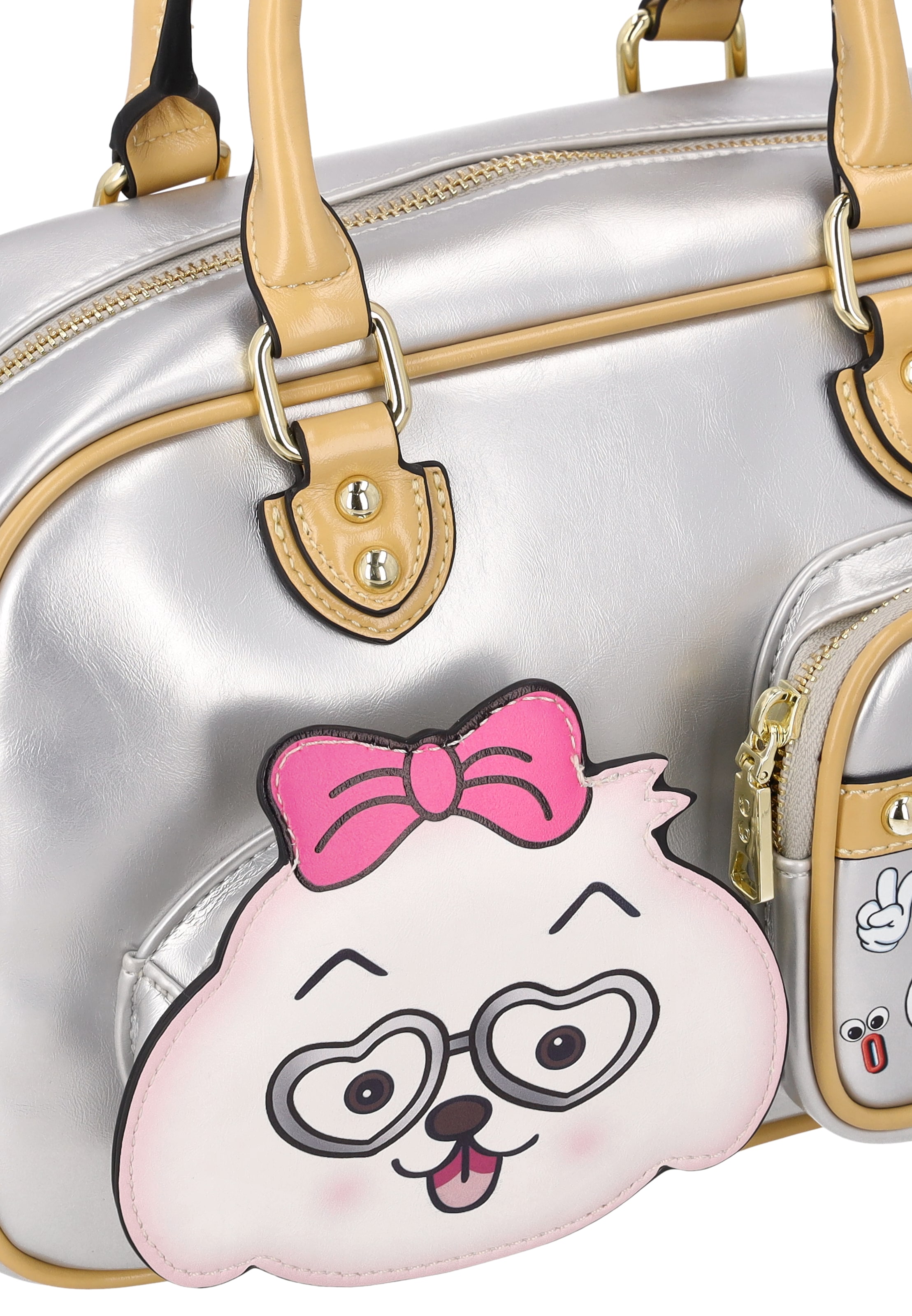 MYMO Handbag 'Pop Eyetheme' in Silver