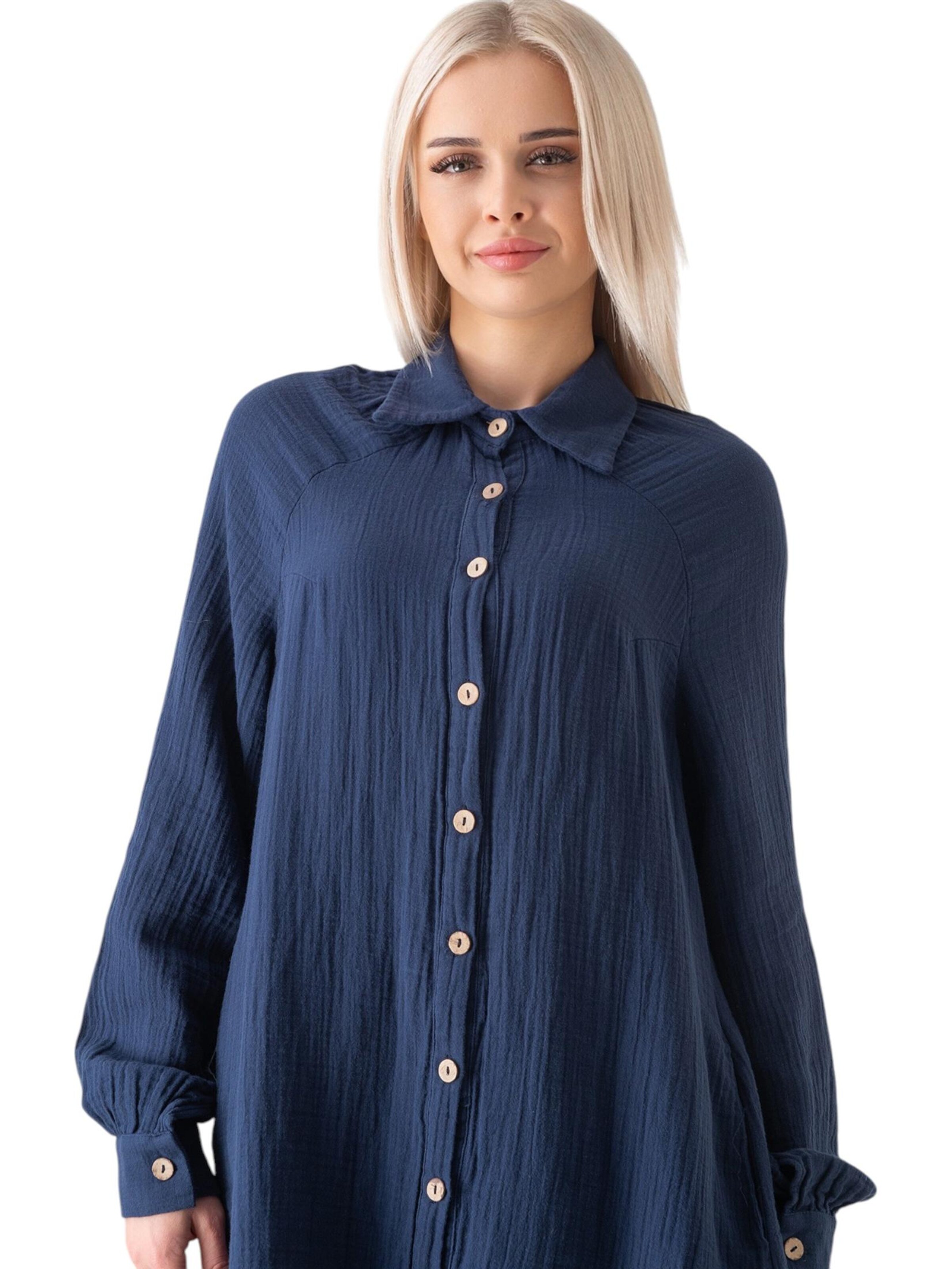 WENOR Bluse 'Noura Modest'‌‌‌ in Blau
