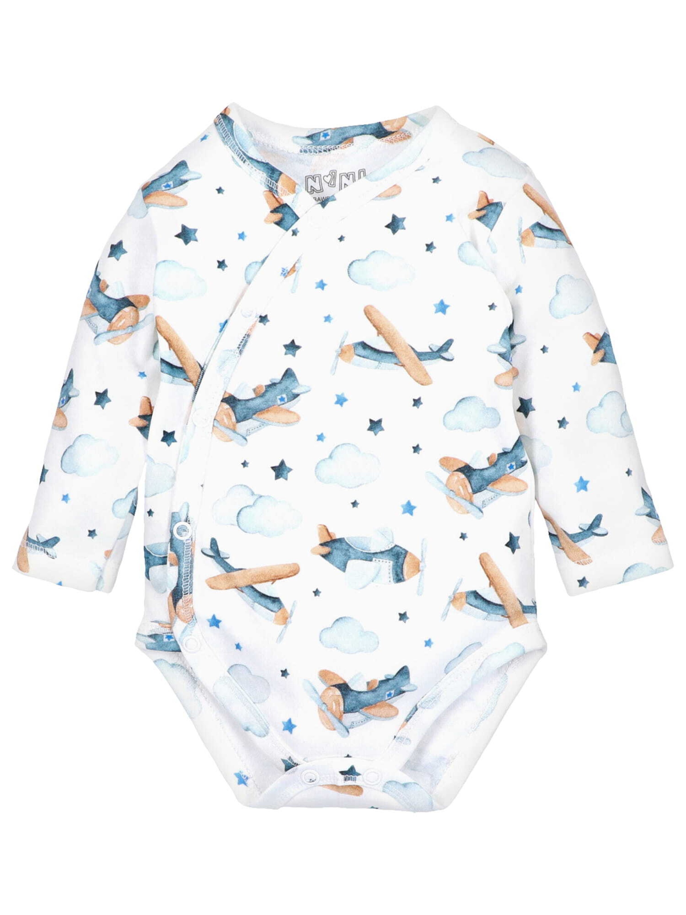 Barboteuse / body 'Flugzeug' NINI en blanc : devant