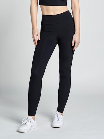 SPORTKIND Skinny Leggings 'Sport Leggings High Waist mit Taschen lang'‌‌‌ in Schwarz: Vorderseite