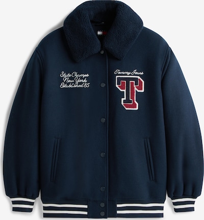 Demisezoninė striukė iš Tommy Jeans, spalva – tamsiai mėlyna / kraujo spalva / balta, Prekių apžvalga