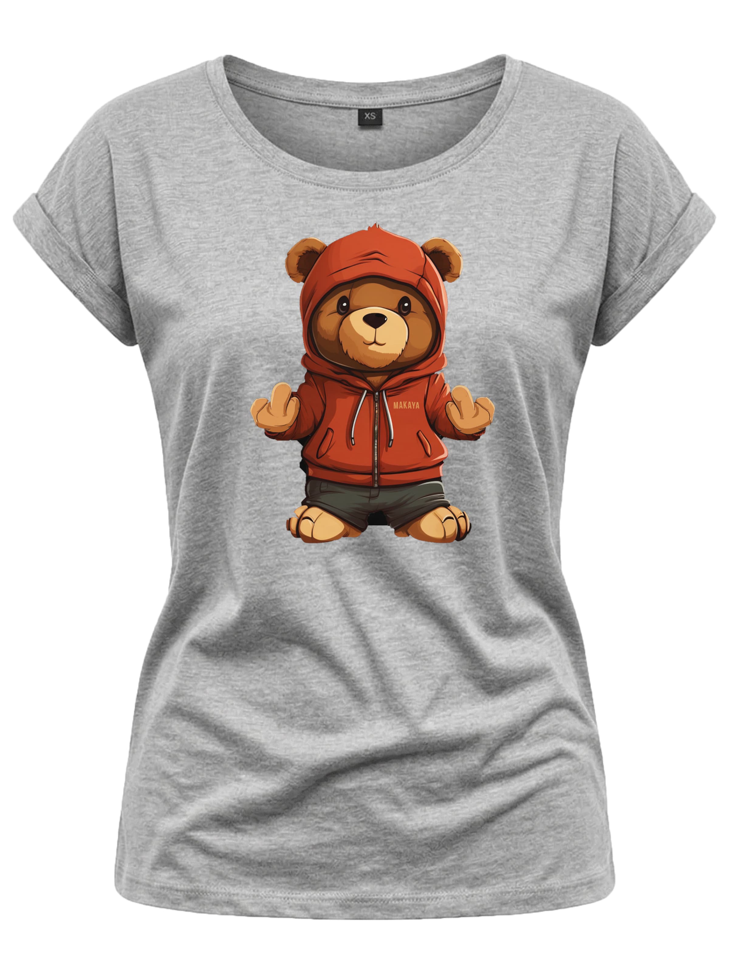 MAKAYA Shirt 'Teddy' in Grey: front