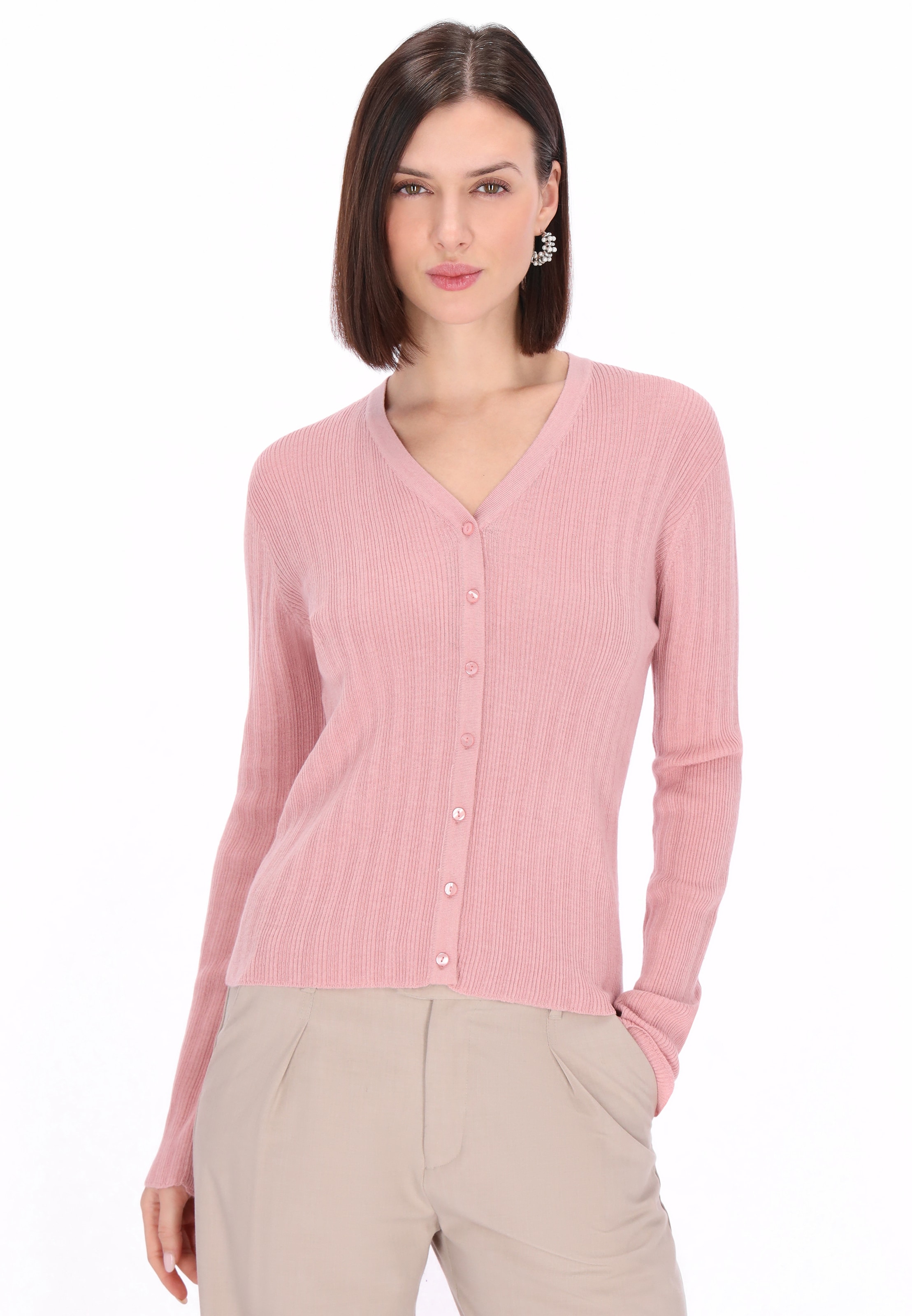 Usha Knit Cardigan in Pink: front