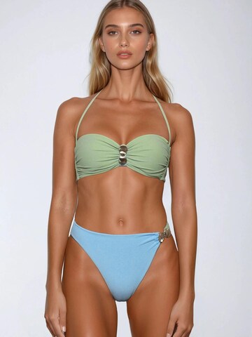 Flavia Valentini Bandeau Bikini 'Bikini Bandeau con Conchiglie – Verde & Azzurro' i grøn: forside