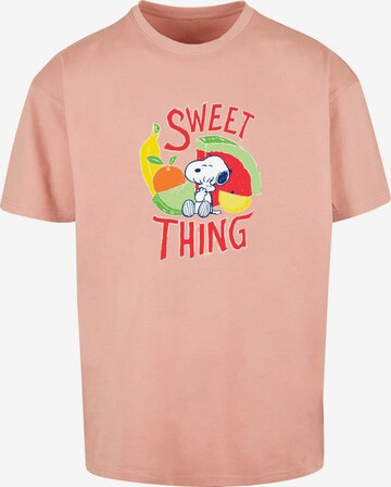 Merchcode Shirt 'Ladies Peanuts - Sweet Thing' in Roze: voorkant