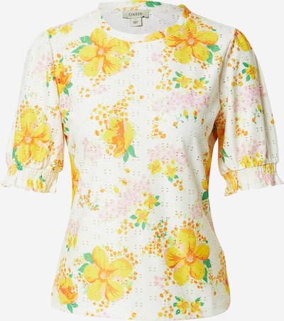 Oasis T-shirt en crème / jaune / vert / orange foncé, Vue avec produit