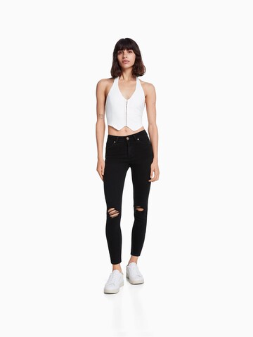 Bershka Skinny Farmer - fekete