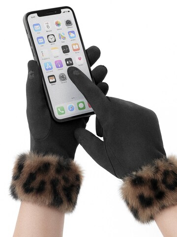 COLLEZIONE ALESSANDRO Fingerhandschuhe 'Puschel' in Schwarz