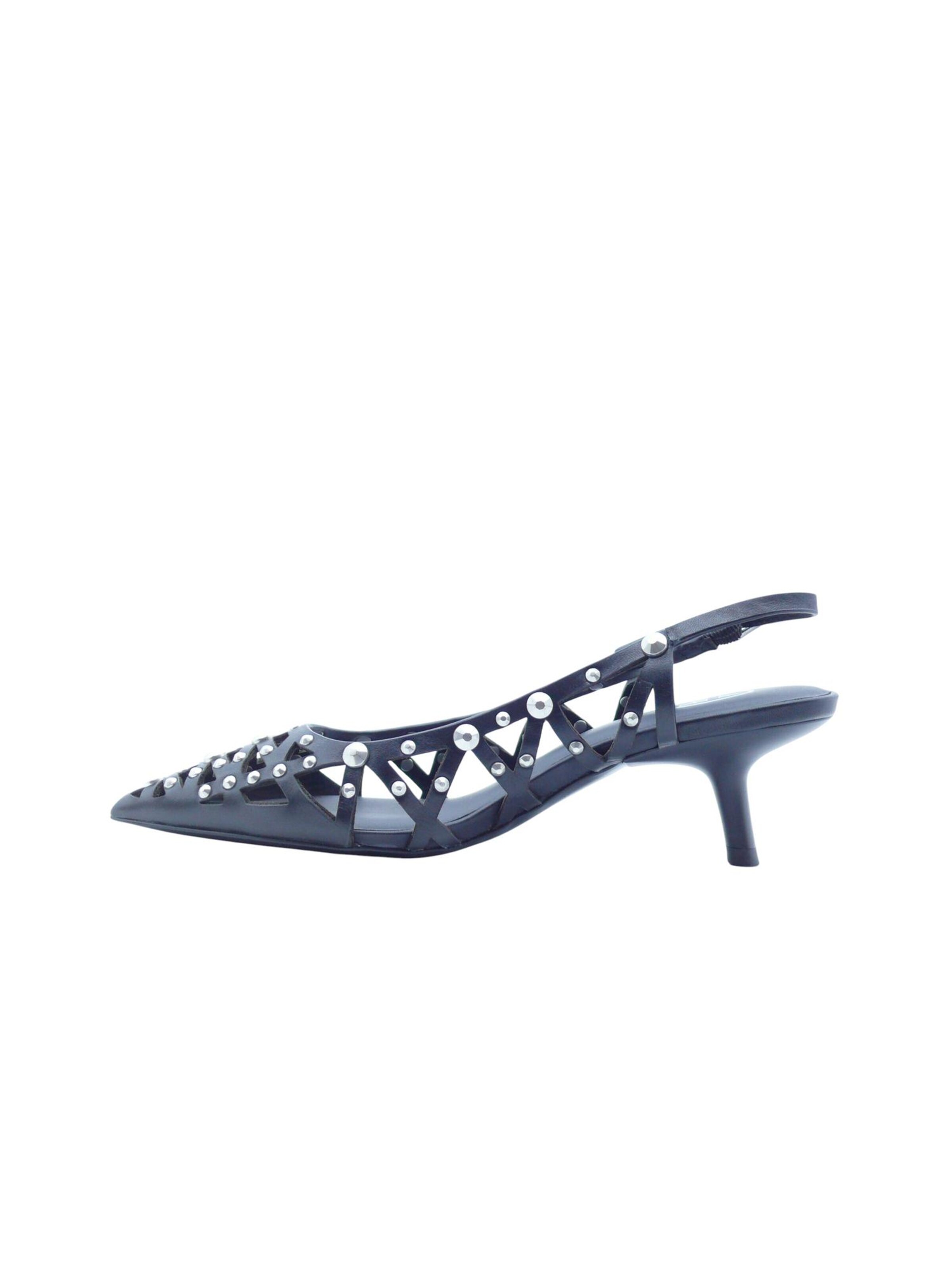 ASH Lodičky 'ASH Bizarre Escarpins Slingback Cuir Noir Clouté' – černá