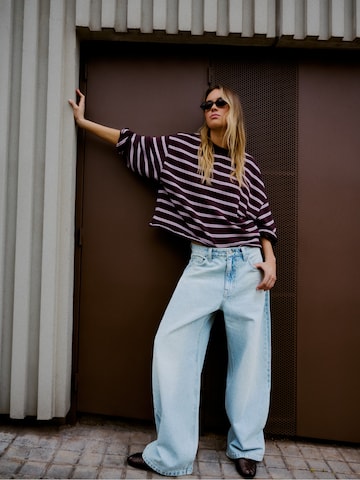 Wide Leg Jean Bershka en bleu