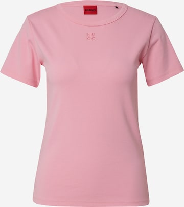 HUGO Red T-shirt 'Deloris' i rosa: framsida