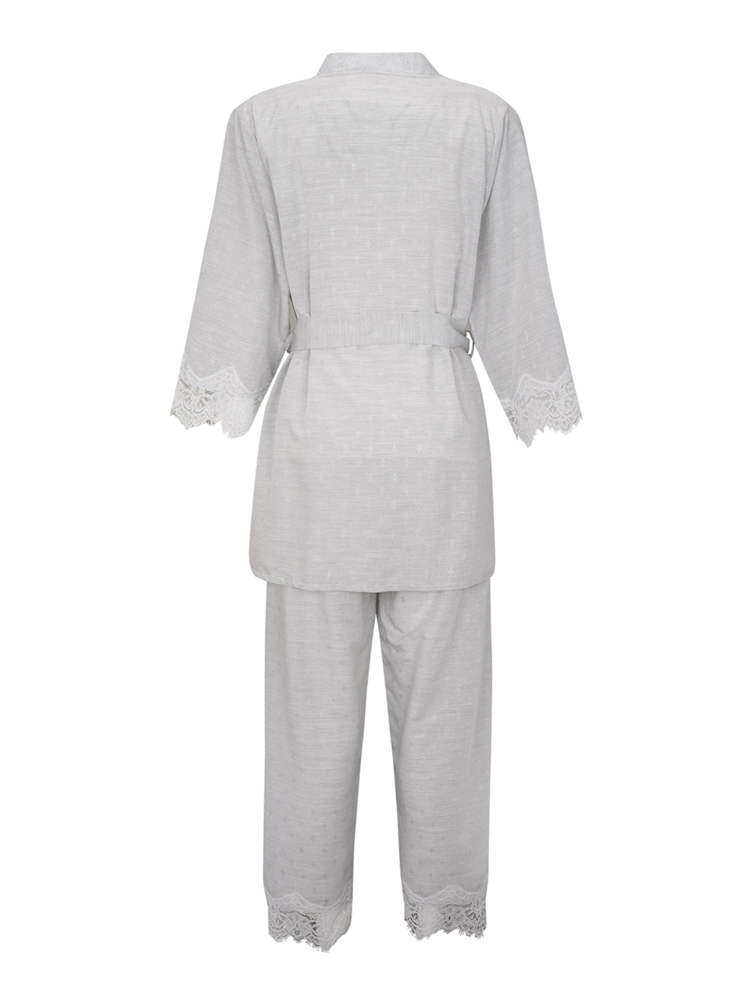 Goldenbay - Pijama ' Gown, Camisole & Pants Emili ' em cinzento