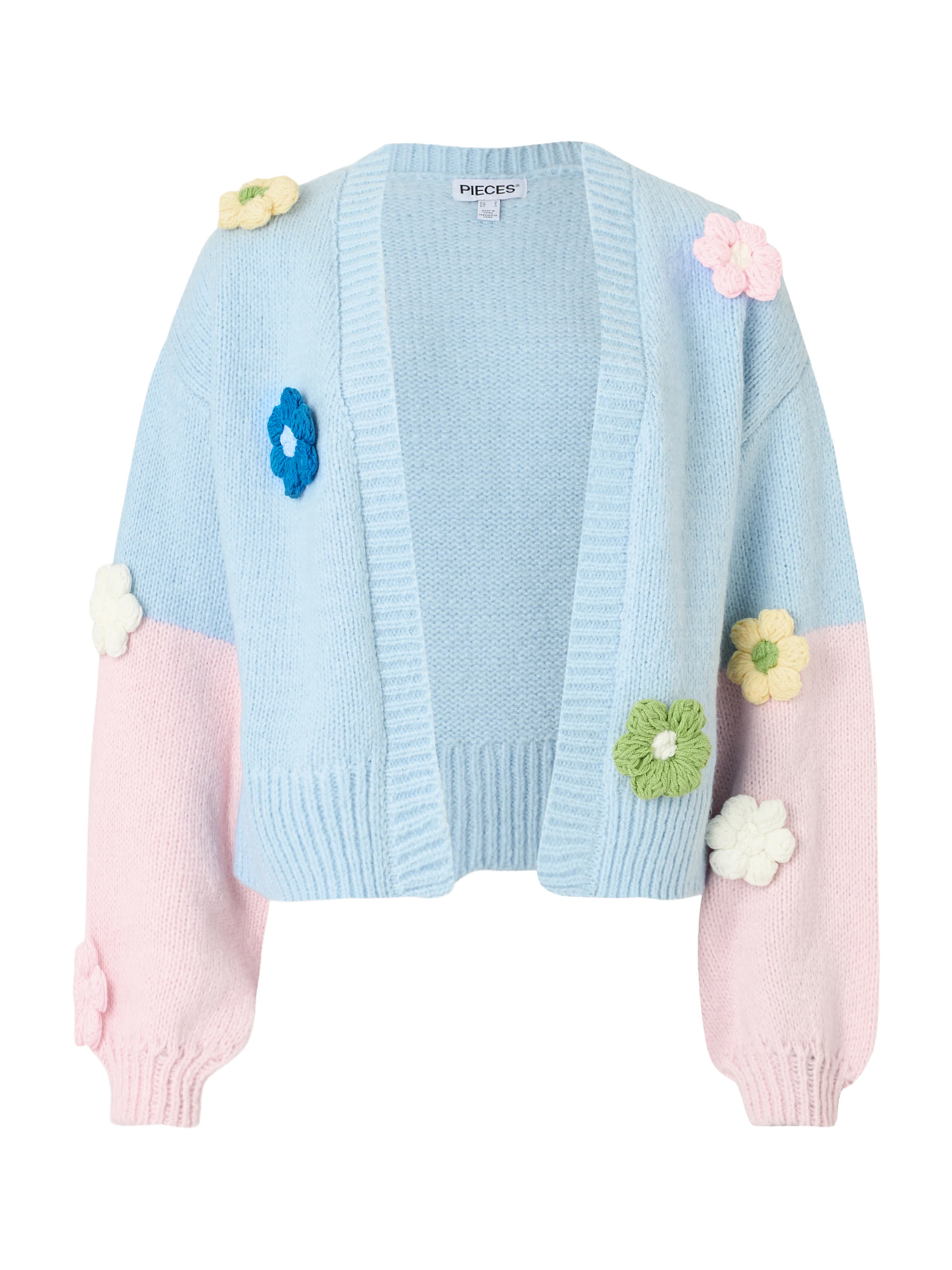 PIECES Knit Cardigan 'PCJenner' in Blue: front