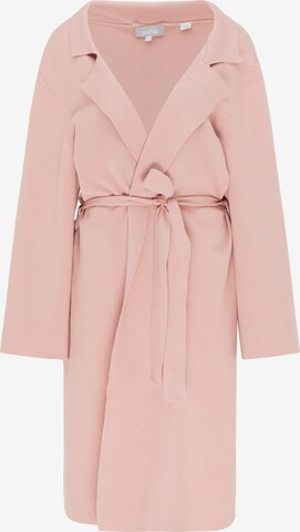 Usha Knitted Coat in Pink: front