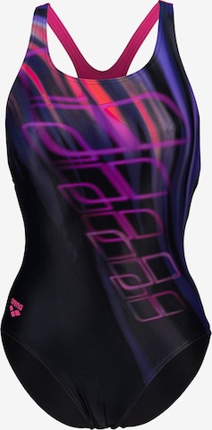 ARENABustier Sportski kupaći kostim - crna boja: prednji dio