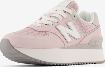 Baskets basses '574' new balance en rose : devant