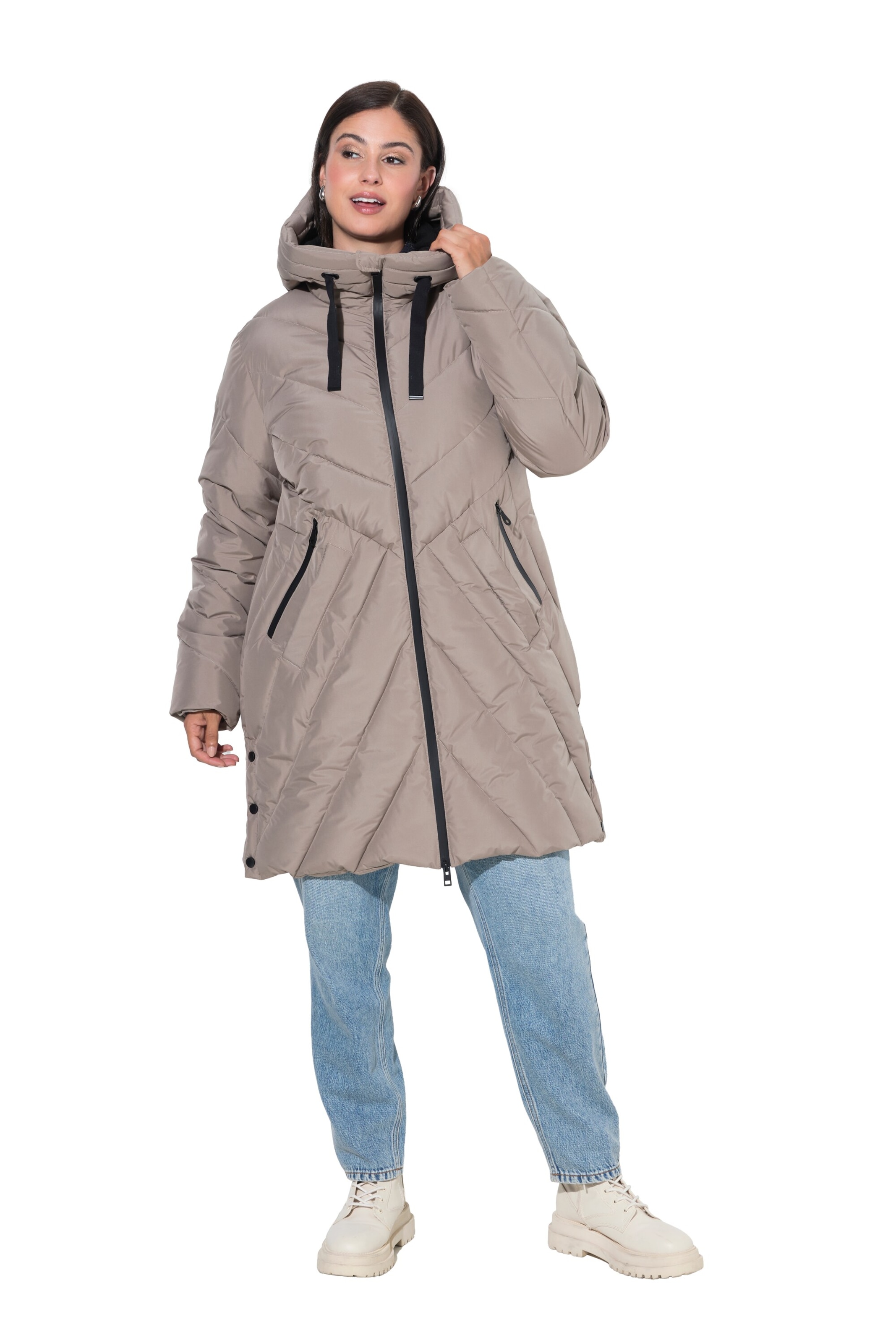 Ulla Popken Übergangsjacke in Grau: Vorderseite