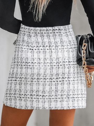 Cupshe - Saia 'Button-Front Mini Skirt' em branco