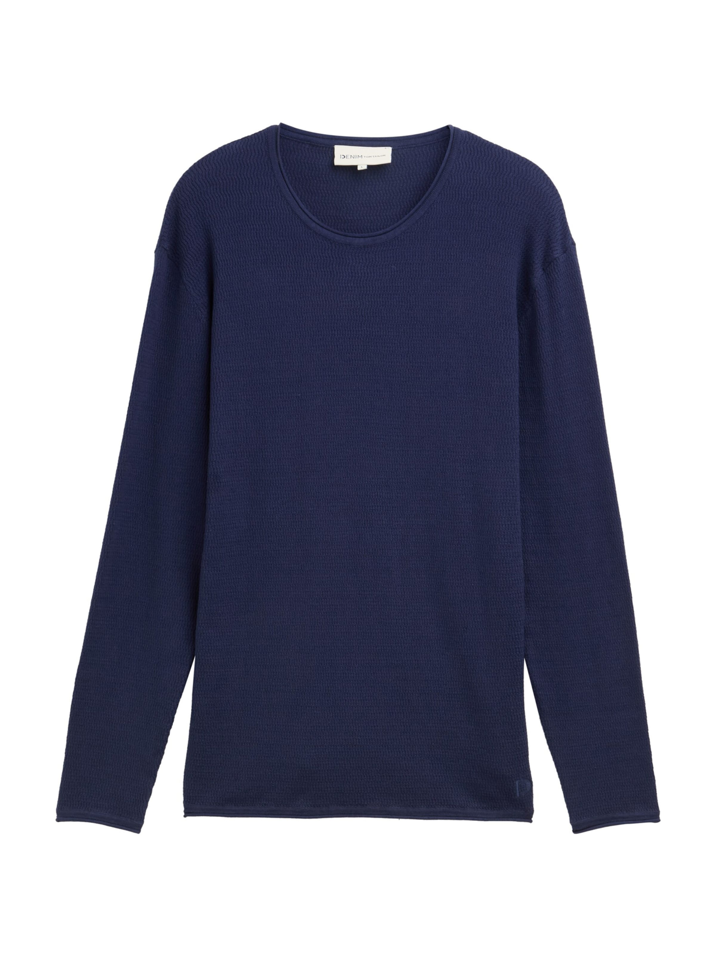 TOM TAILOR DENIM Sweter w kolorze niebieski: przód