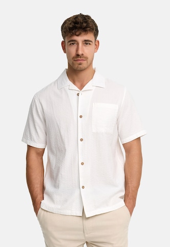 INDICODE JEANS Regular fit Overhemd 'Driller' in Wit: voorkant