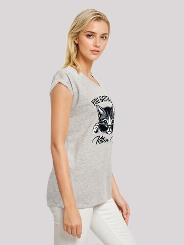 F4NT4STIC Shirt 'Kätzchen You Gotta Be Kitten Me!' in Grijs