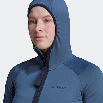 ADIDAS TERREX Skinny Athletic Fleece Jacket in Blue