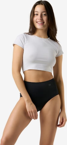 Moodies Undies Slip 'High Waist Hiphugger Zwaar' in Zwart: voorkant