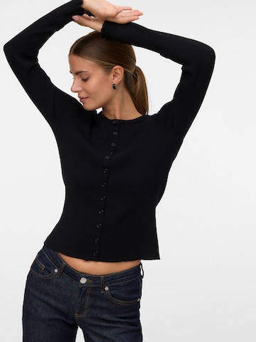 VERO MODA Knit Cardigan 'VMWONDER' in Black: front