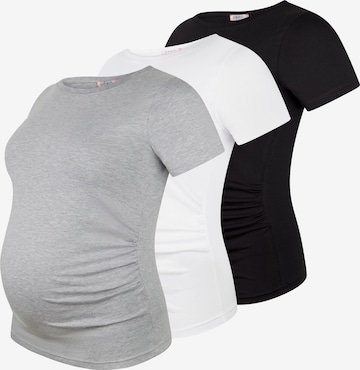 M.M.C. Shirt 'Basic Umstandsmode Kurzarm' in Grau: Vorderseite