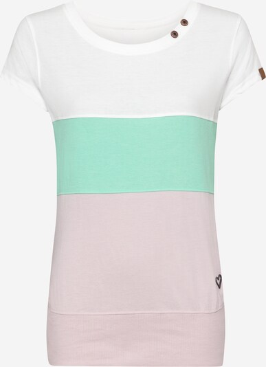 Alife and Kickin T-shirt en jade / rose pastel / blanc, Vue avec produit
