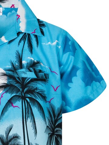 King Kameha Shirt 'Beach' in Blau