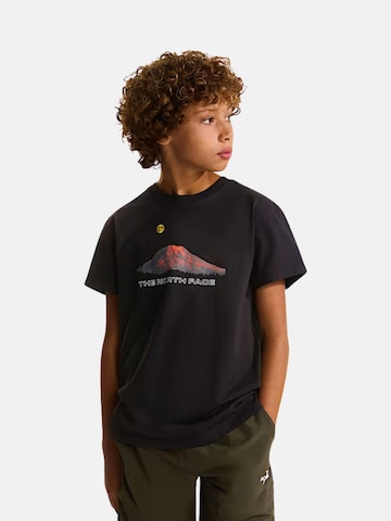 THE NORTH FACE Shirt 'THE NORTH FACE kids B MOUNTAIN NIGHT SS TEE T-SHIRT' in Black: front