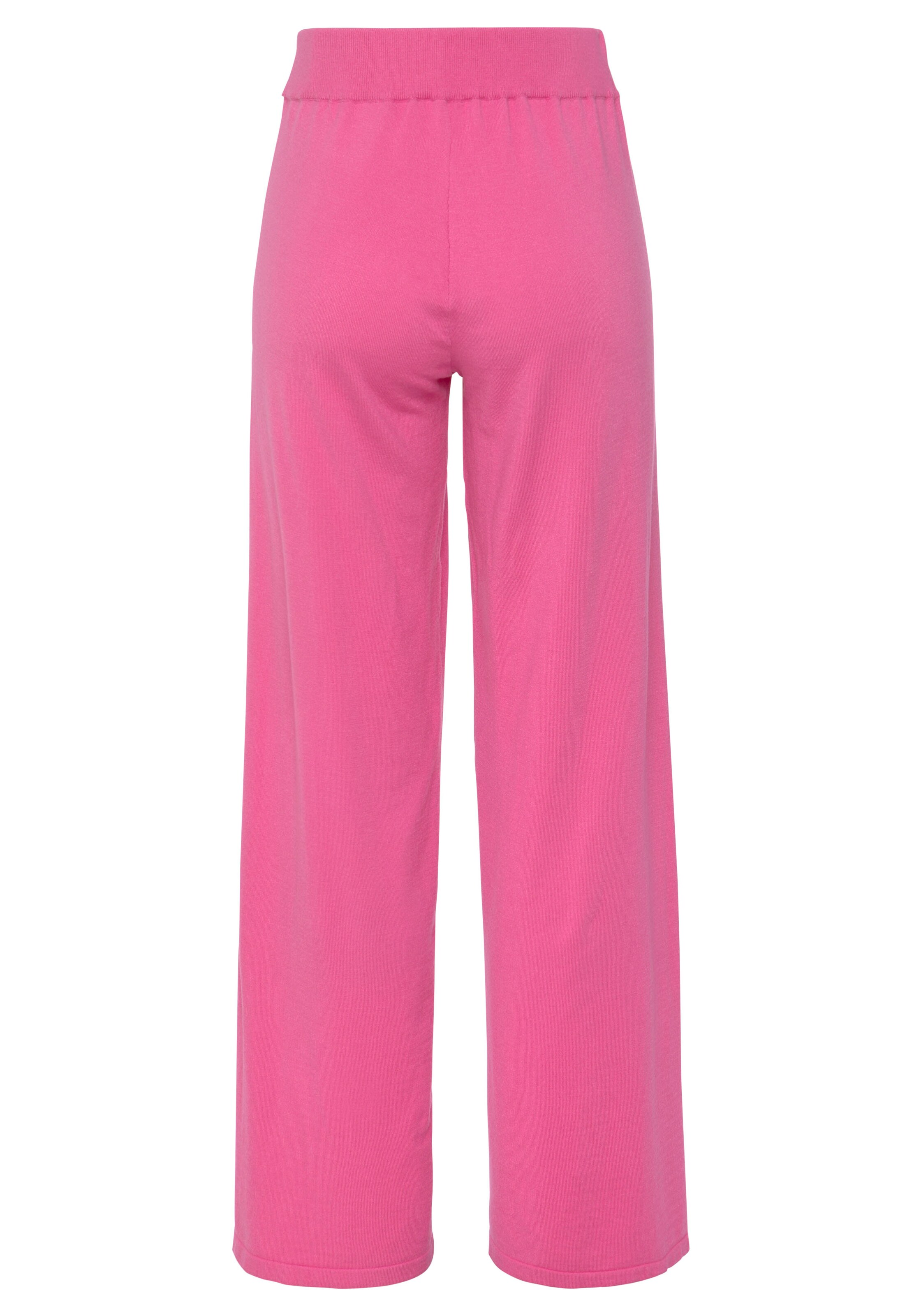 LASCANA Широкий Штаны в Ярко-розовый
