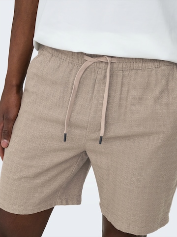 Only & Sons Regular Pants 'ONSTel' in Beige