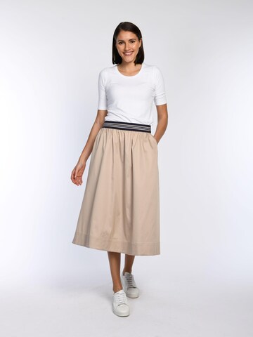 White Label by RoFa Skirt 'Sommerrock in schmeichelnder A-Linie' in Beige: front