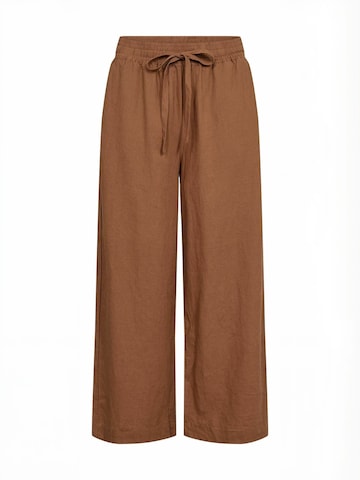 Soyaconcept Wide Leg Housut 'Ina' värissä ruskea: etupuoli