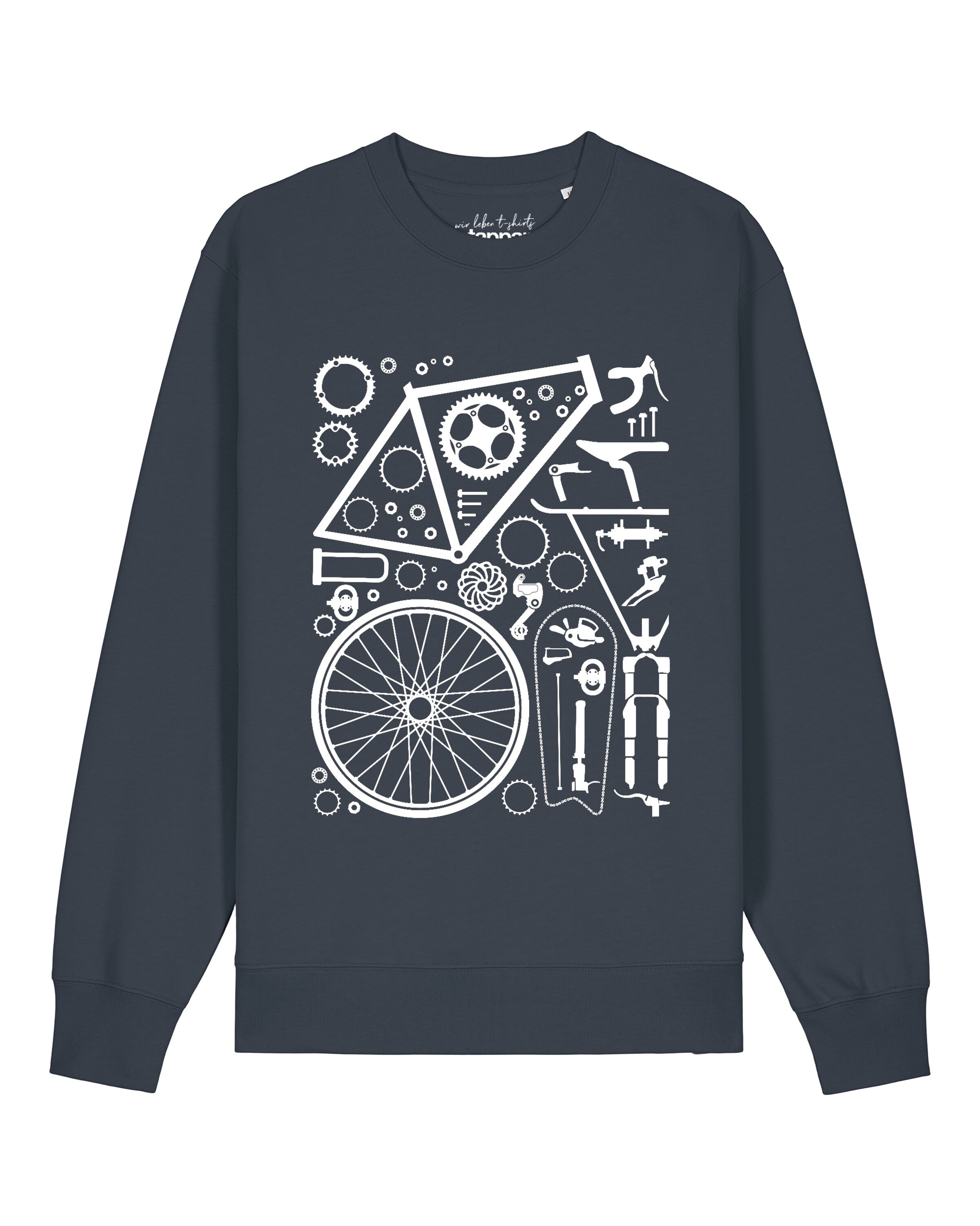 Watapparel Sweatshirt 'Fahrradteile' in Grijs: voorkant