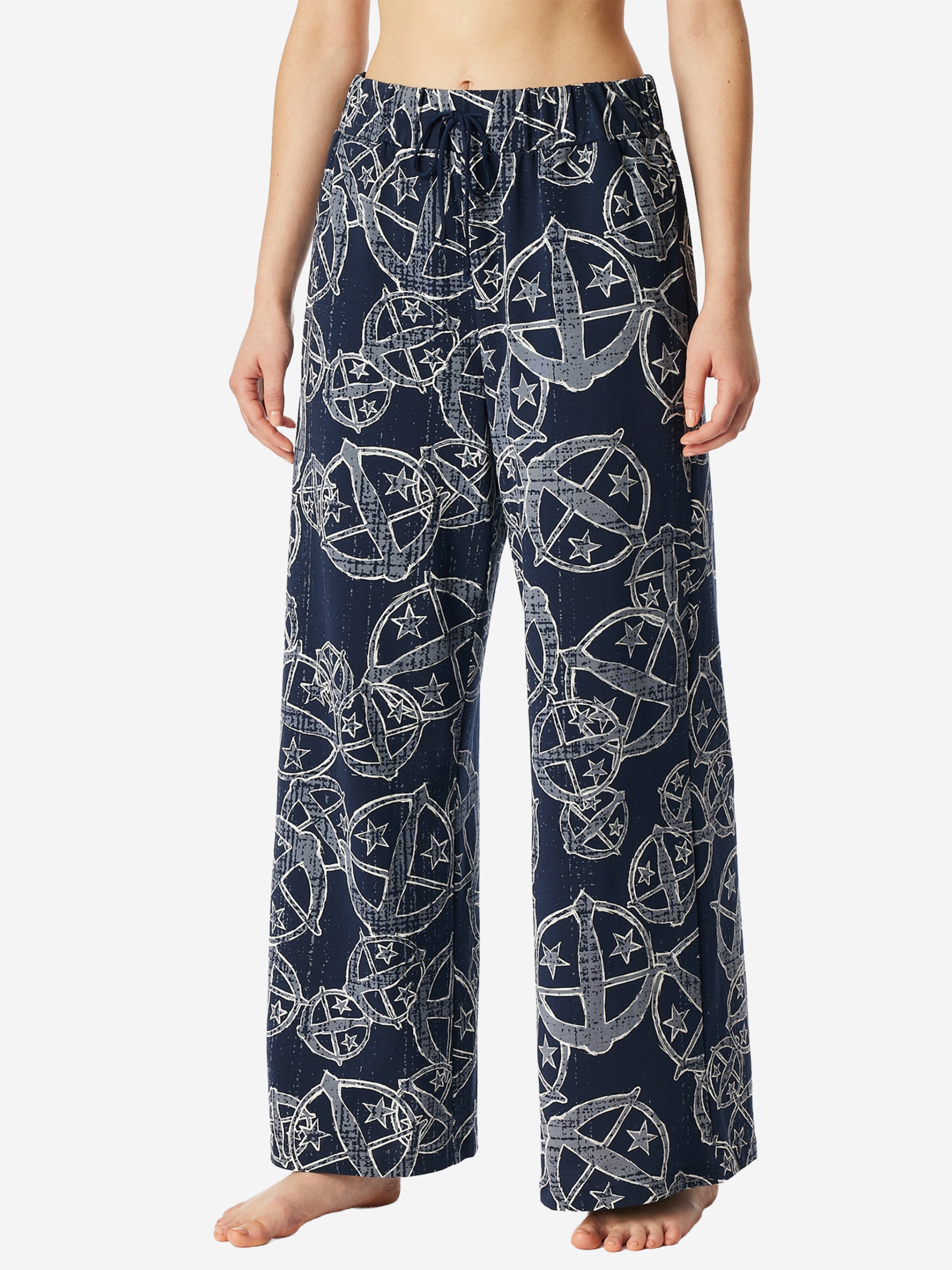 SCHIESSER Pyjamabroek ' SCHIESSER 150 YEARS ' in Blauw: voorkant