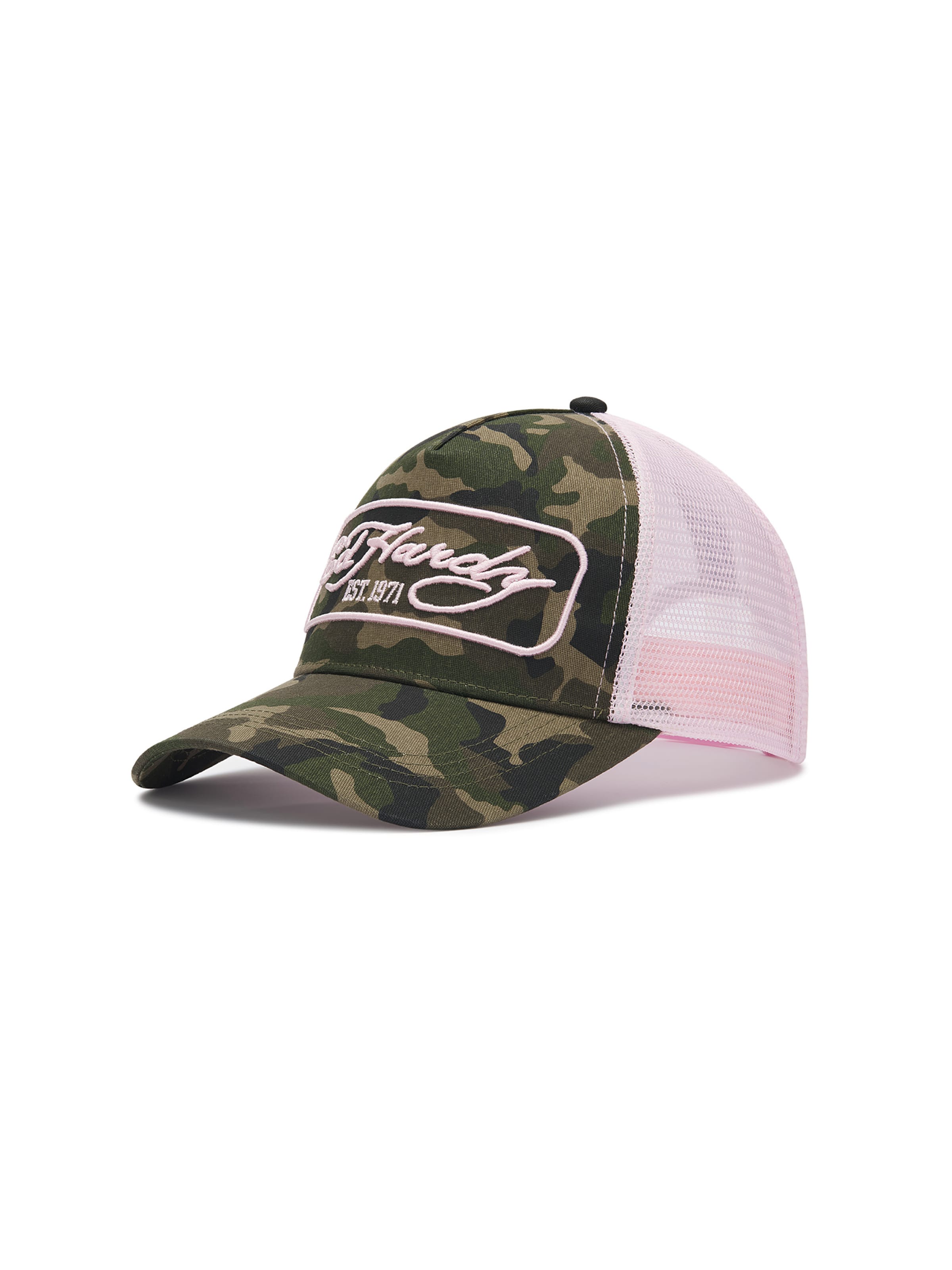 Cappello da baseball '1971' di Ed Hardy in verde: frontale