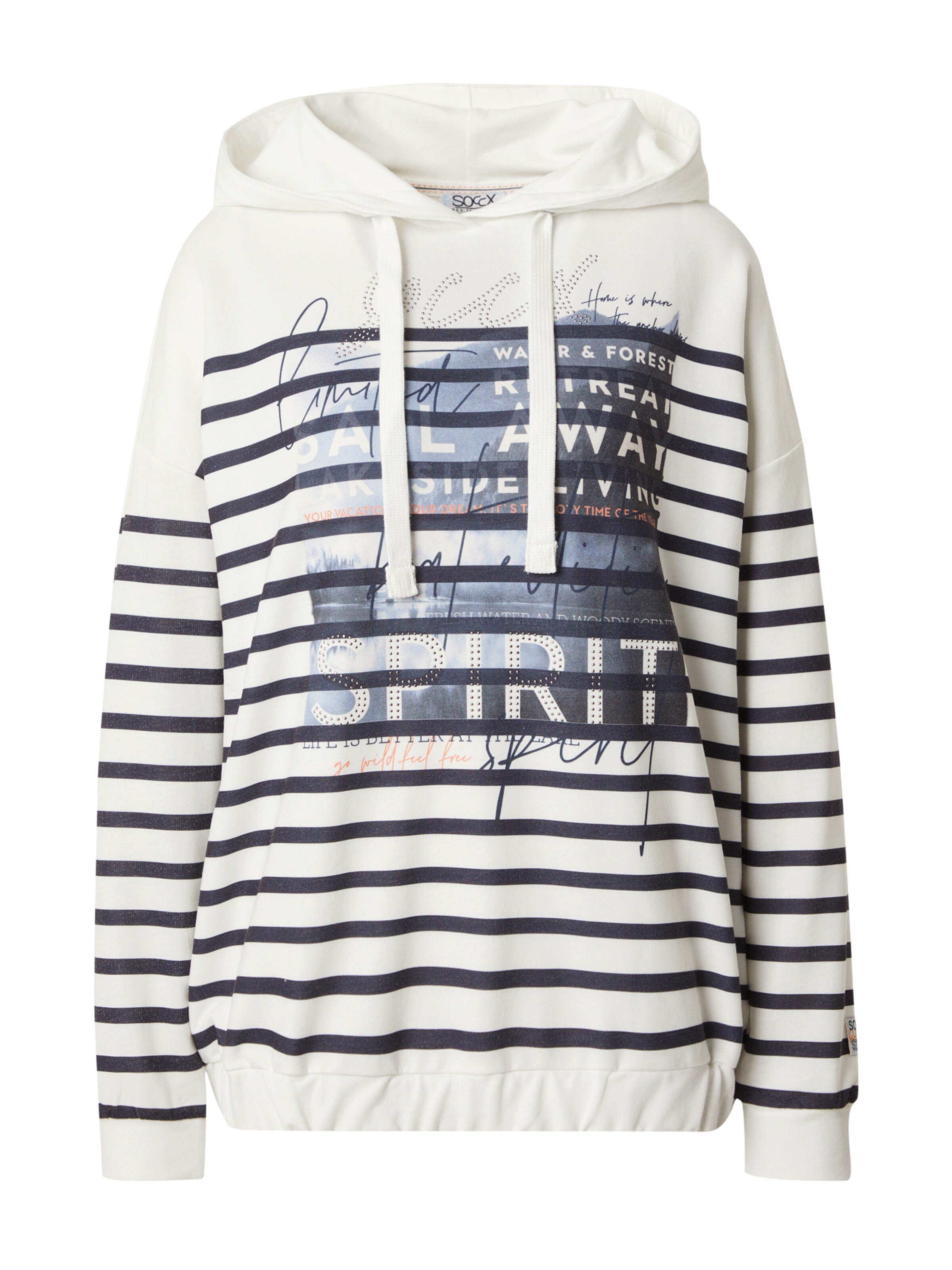 Soccx - Sweatshirt 'Rock The Boat' em branco: frente