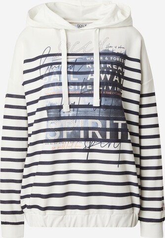 Soccx Sweatshirt 'Rock The Boat' i vit: framsida