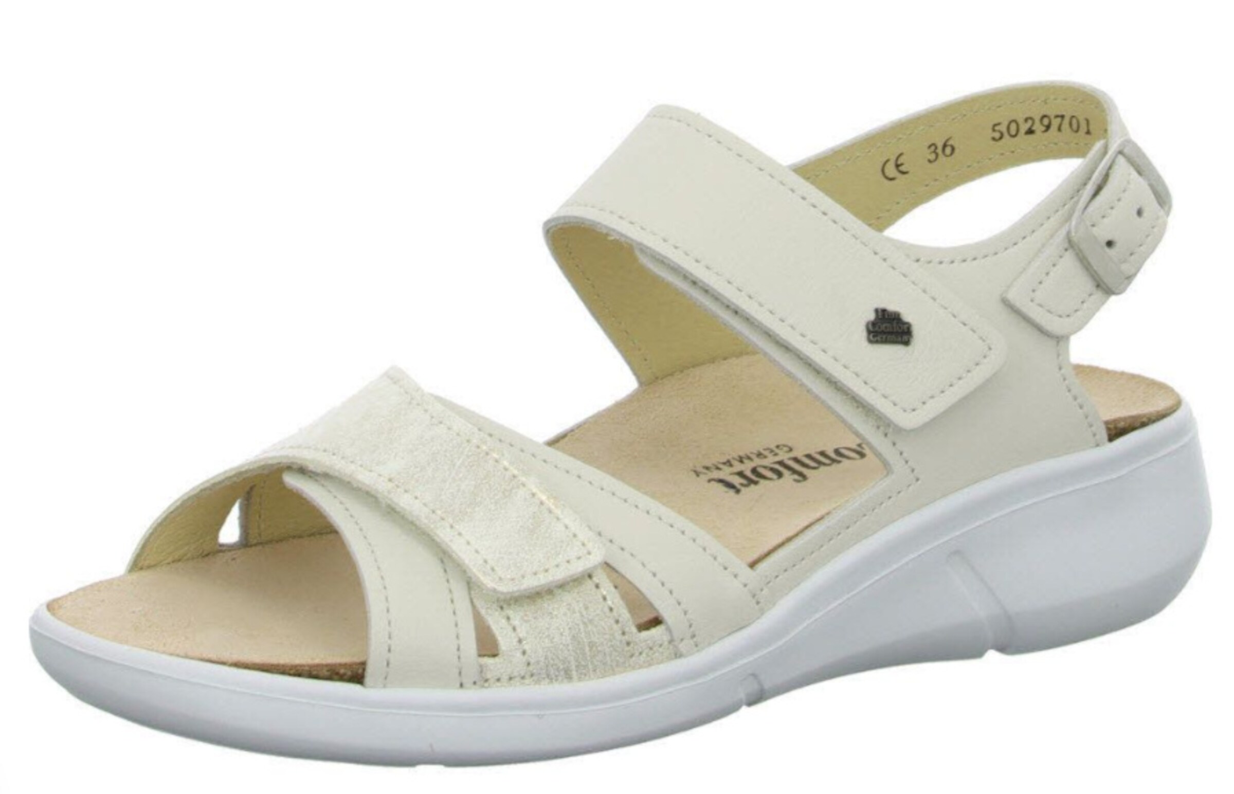 Finn Comfort Sandale in Weiß: Vorderseite