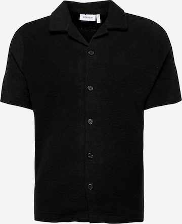 WEEKDAY Button Up Shirt in Black: front