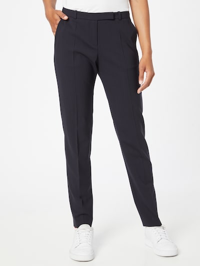 Pantaloni cu dungă HUGO pe bleumarin, Vizualizare model