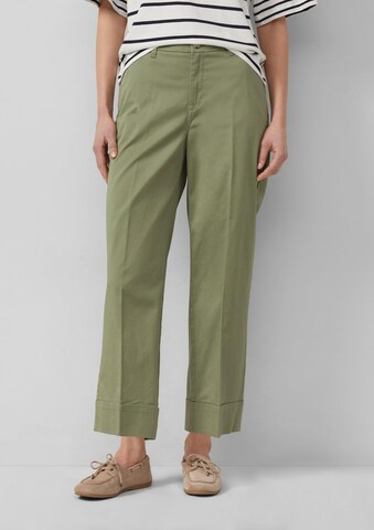 Wide Leg Pantalon à plis s.Oliver en vert