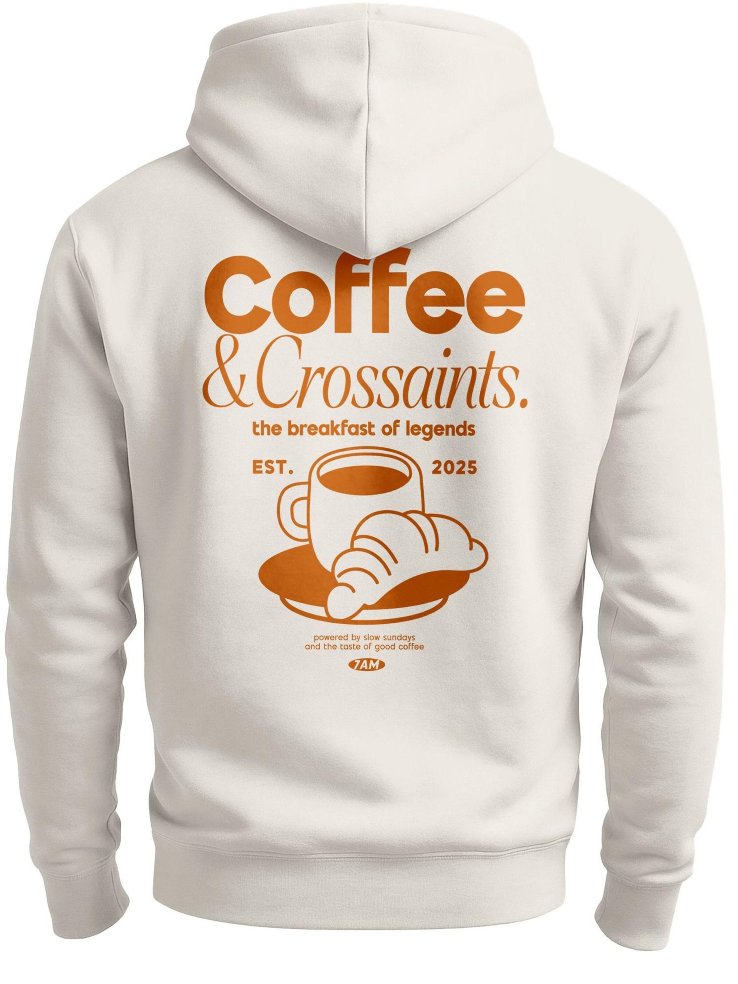 Neverless Sweatshirt 'Coffee & Crossaints' in Beige