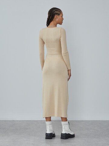 LeGer by Lena Gercke Knitted dress 'Sina' in Beige