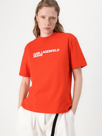 KARL LAGERFELD JEANS Koszulka 'ESSENTIAL' w kolorze czerwony